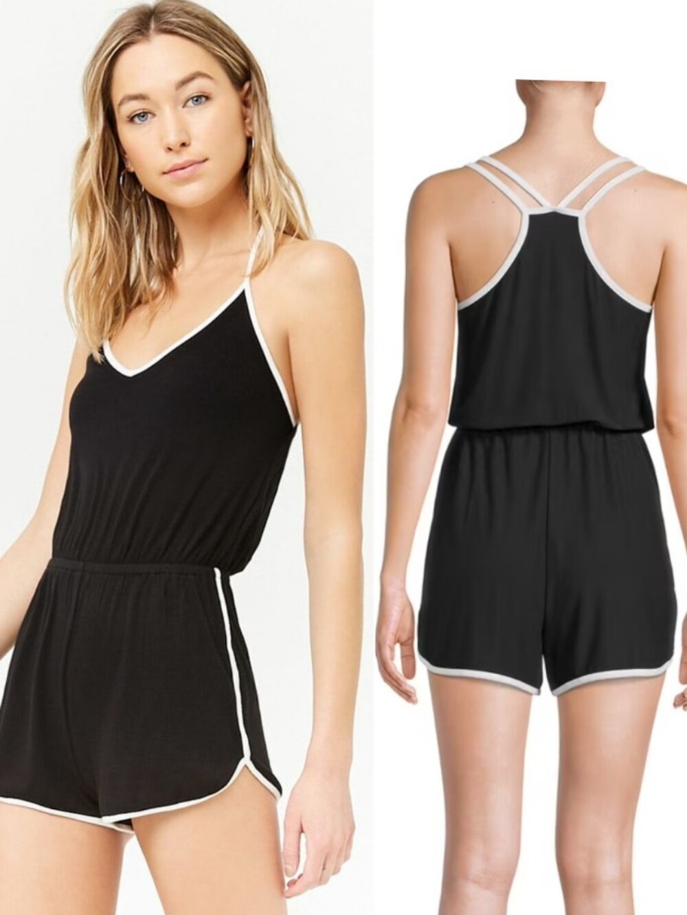NOBO Black & White Girls' Athletic One-Piece Romper. SIZE L 11-13